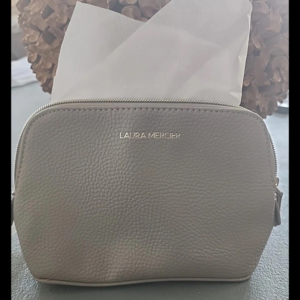 Laura Mercier gray Cosmetic Bag